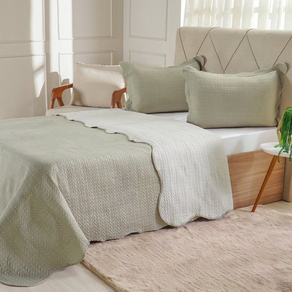 Kit Cobre Leito Solteiro Ultra Lisse Lisa New 160x220cm Olive Kit Cobre Leito Solteiro Ultra Lisse Lisa New 160x220cm Olive