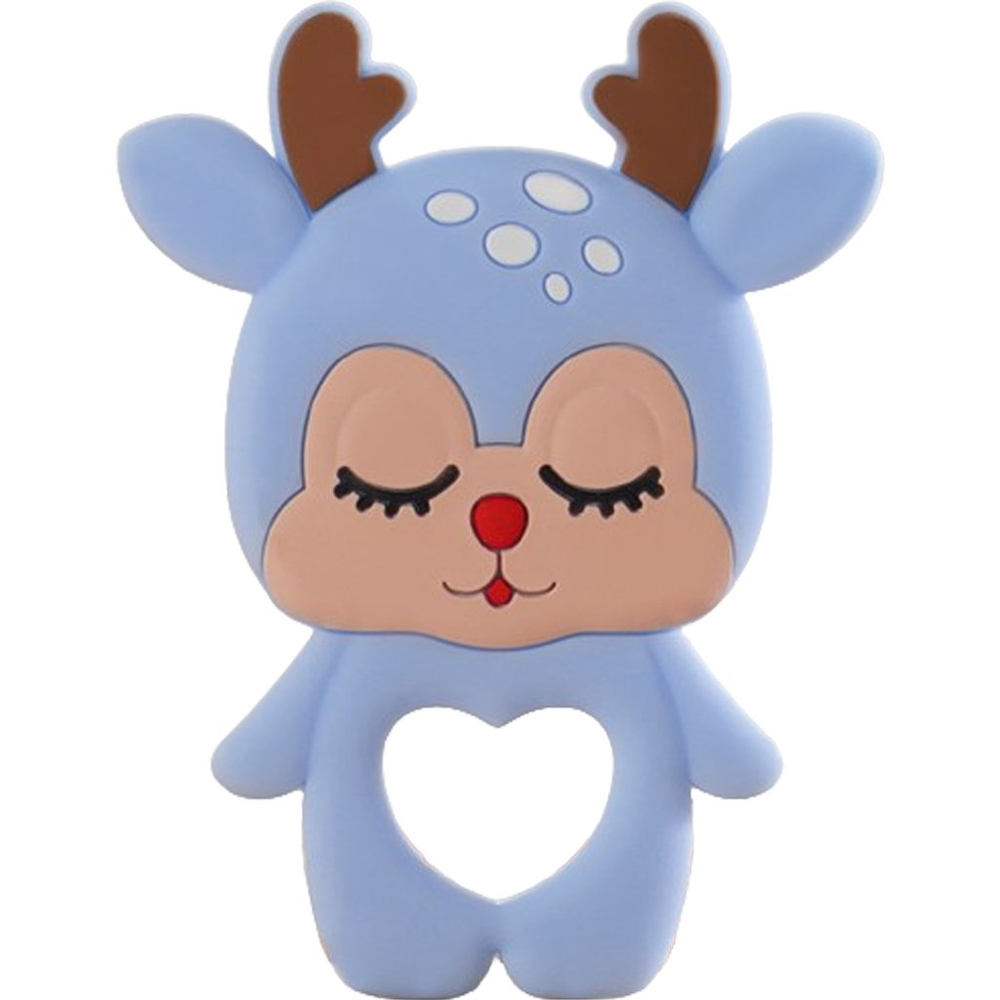 Mordedor Rena para Bebê de Silicone 8,89x6,69x0,75cm Azul Claro Mordedor Rena para Bebê de Silicone 8,89x6,69x0,75cm Azul Claro