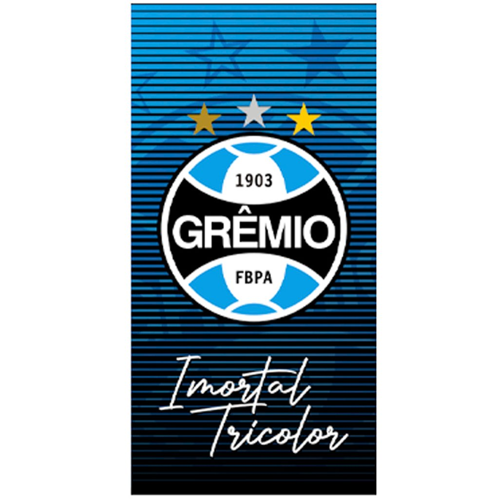 Toalha de Praia Times de Futebol Grêmio 70x140cm Imortal Tricolor Toalha de Praia Times de Futebol Grêmio 70x140cm Imortal Tricolor