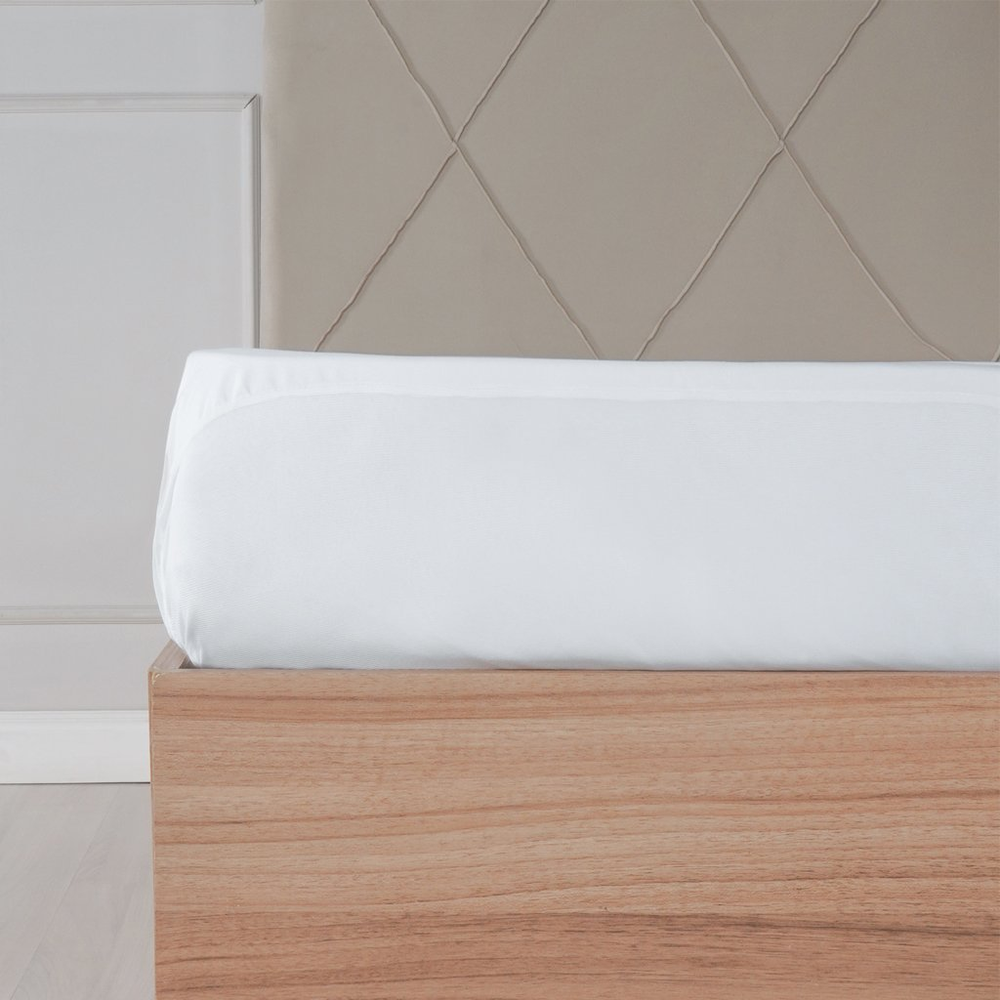 Protetor de Colchão Solteiro Impermeável Microfibra 88x188x35cm Branco Protetor de Colchão Solteiro Impermeável Microfibra 88x188x35cm Branco
