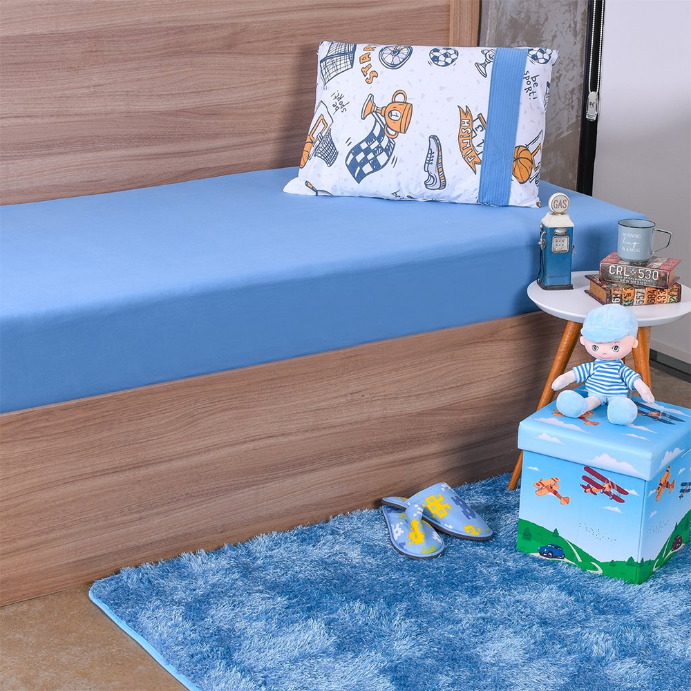 Jogo de Cama Infantil Casal Malha 100% Algodão Bene Casa Sports Jogo de Cama Infantil Casal Malha 100% Algodão Bene Casa Sports