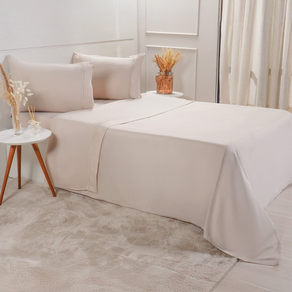 Jogo de Cama Queen Serenitá 4 Pçs Bordado Festonê 158x198x35cm Machiatto Jogo de Cama Queen Serenitá 4 Pçs Bordado Festonê 158x198x35cm Machiatto