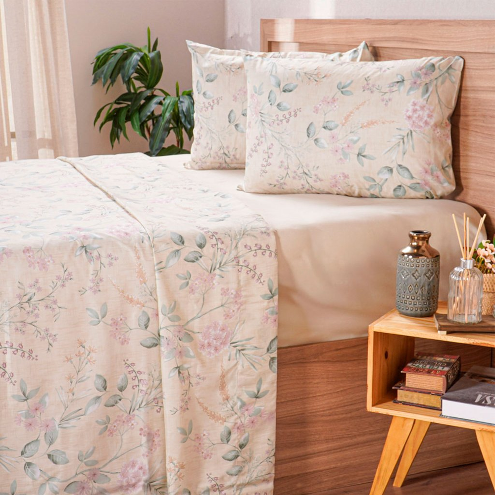 Jogo de Cama Queen Cotton Touch 4 Peças 158x198x35cm Jasmine Jogo de Cama Queen Cotton Touch 4 Peças 158x198x35cm Jasmine