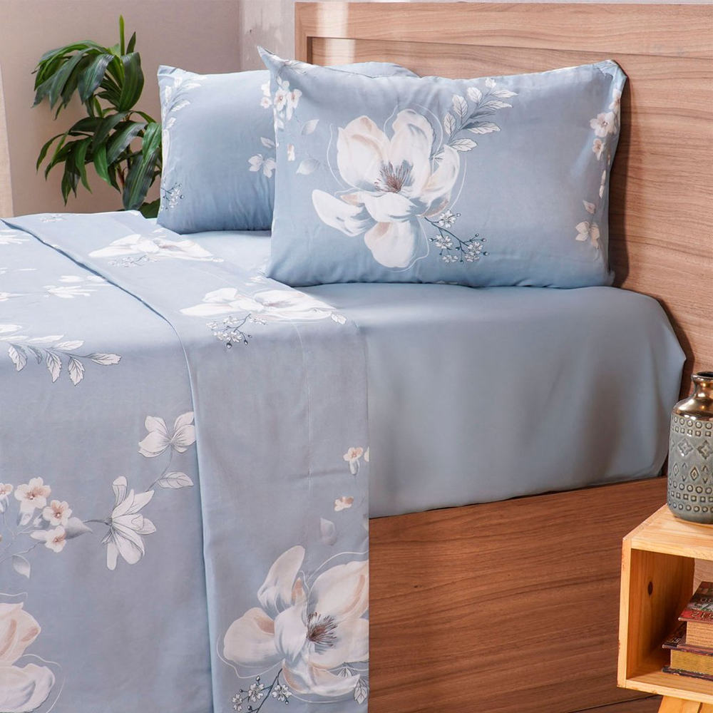 Jogo de Cama King Cotton Touch 4 Peças 193x203x40cm Nina Jogo de Cama King Cotton Touch 4 Peças 193x203x40cm Nina
