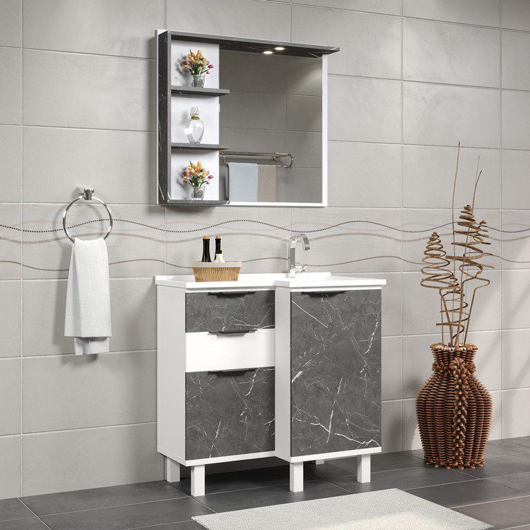Conjunto Banheiro Berton Banho Line 80cm Conjunto Banheiro Berton Banho Line 80cm