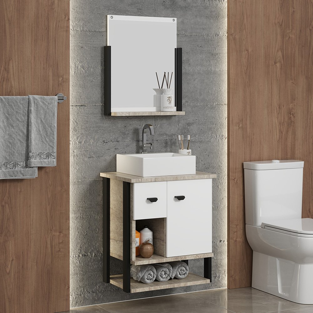 Conjunto de Banheiro Berton Denver 0,54cm Barrique/br/pt Conjunto de Banheiro Berton Denver 0,54cm Barrique/br/pt