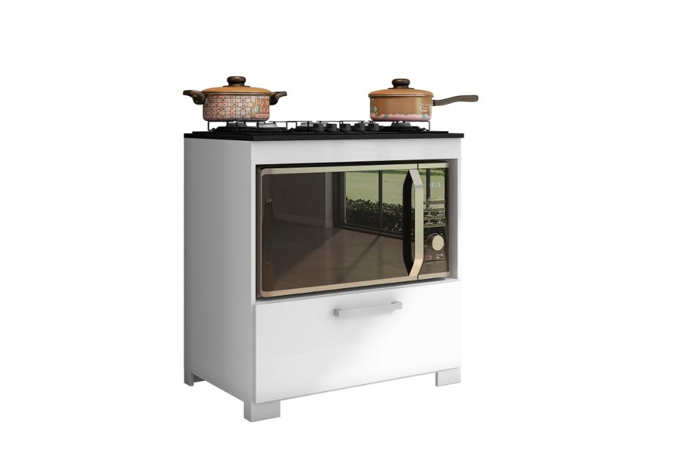 Balcão para Cooktop 5 Bocas 1Porta Branco Albânia Bela Casa Balcão para Cooktop 5 Bocas 1Porta Branco Albânia Bela Casa