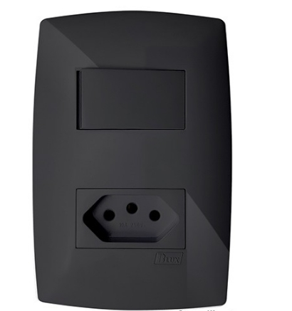 Cj Interruptor Paralelo + Tomada 10A 4X2 - Blux Home Grafite