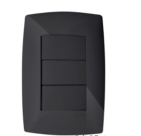 Cj Interruptor Triplo Paralelo 4X2 - Blux Home Grafite Cj Interruptor Triplo Paralelo 4X2 - Blux Home Grafite