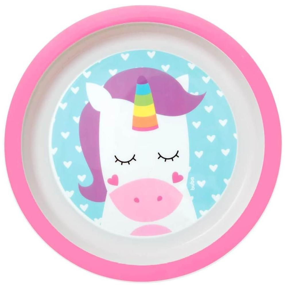 Pratinho para Bebê Animal Fun Buba 21cm Unicórnio Prato Infa Pratinho para Bebê Animal Fun Buba 21cm Unicórnio Prato Infa