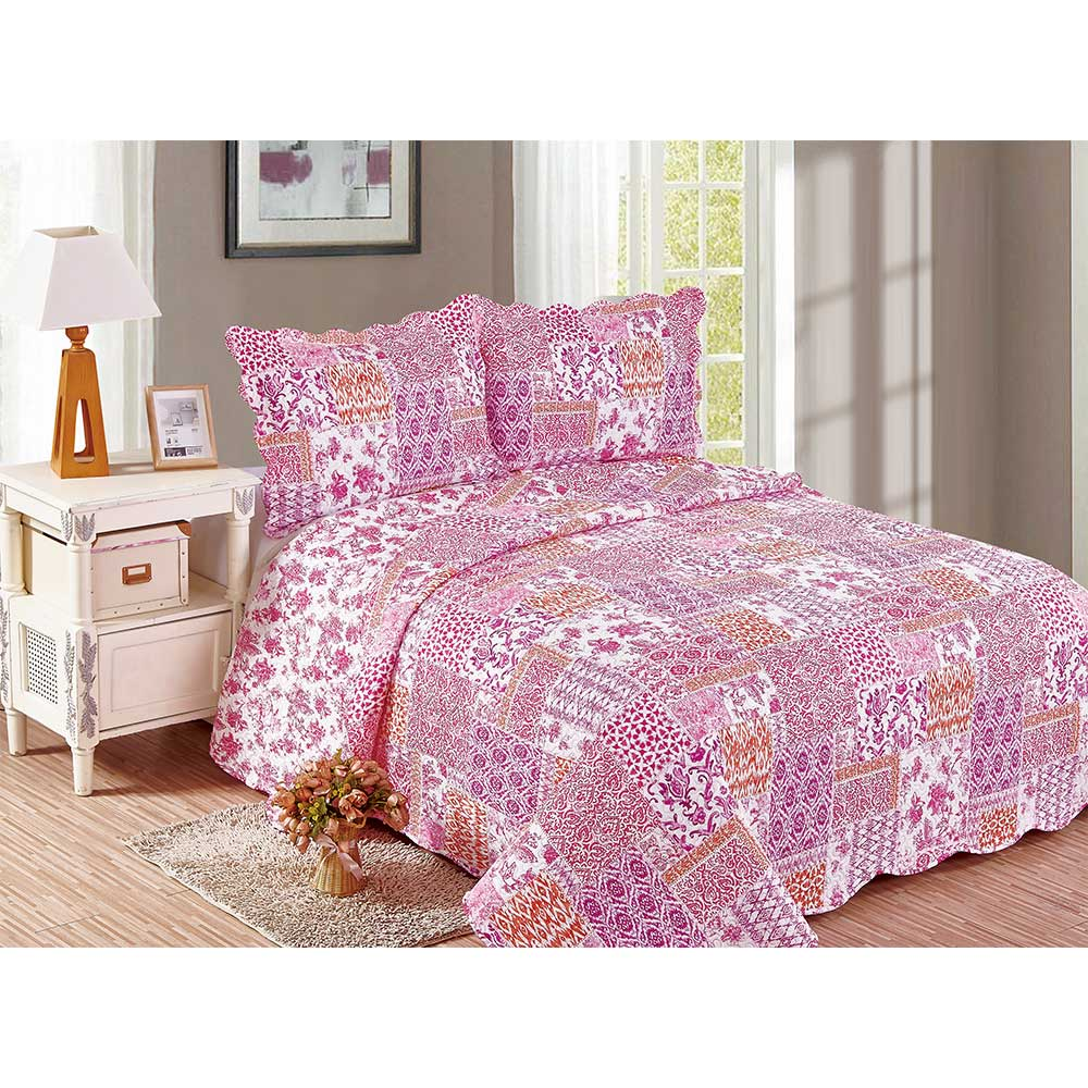 Colcha Evoluition Patchwork Casal 220x240 Balan Pink Camesa Colcha Evoluition Patchwork Casal 220x240 Balan Pink Camesa