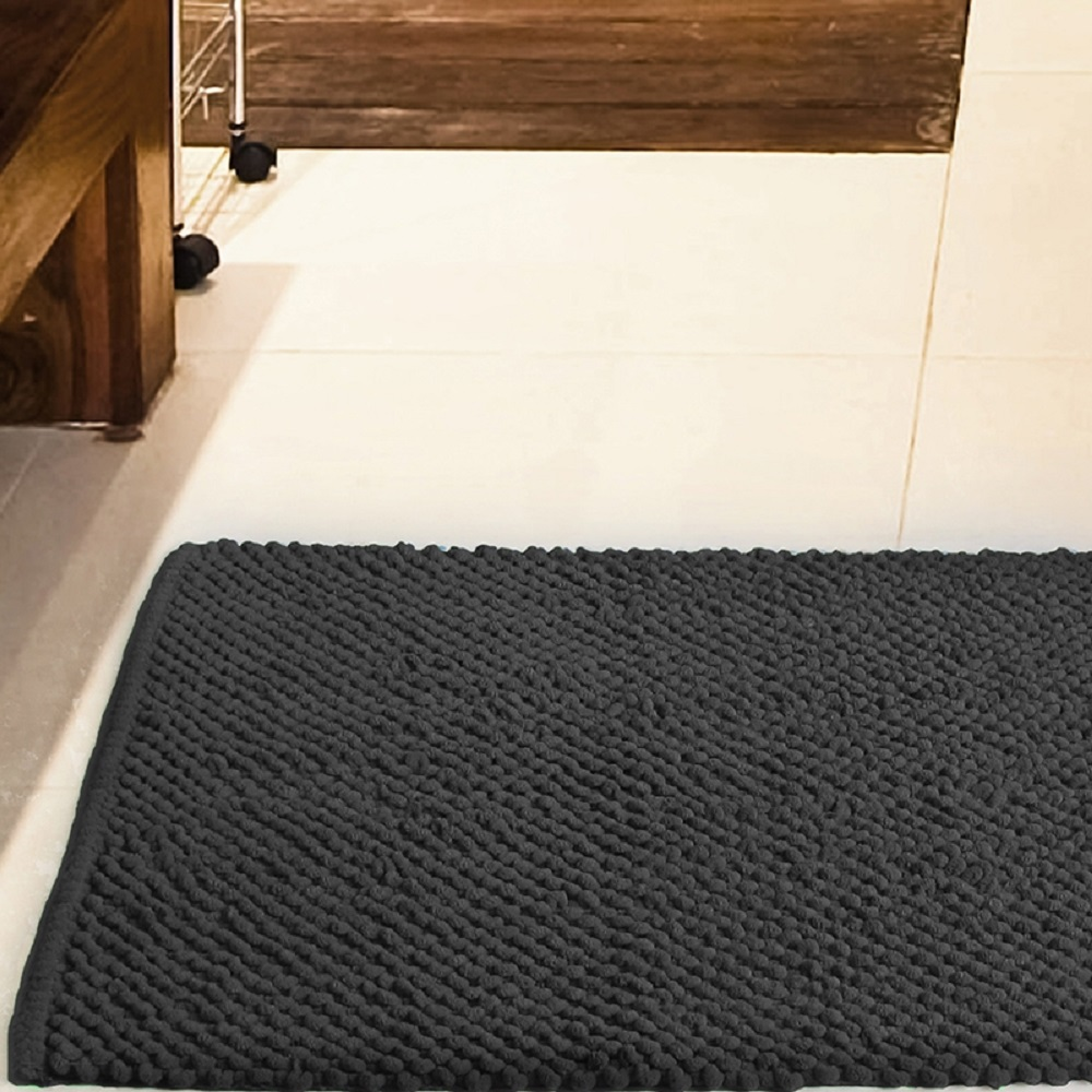 Tapete De Banheiro Micropop - Cinza Novo Tapete De Banheiro Micropop - Cinza Novo