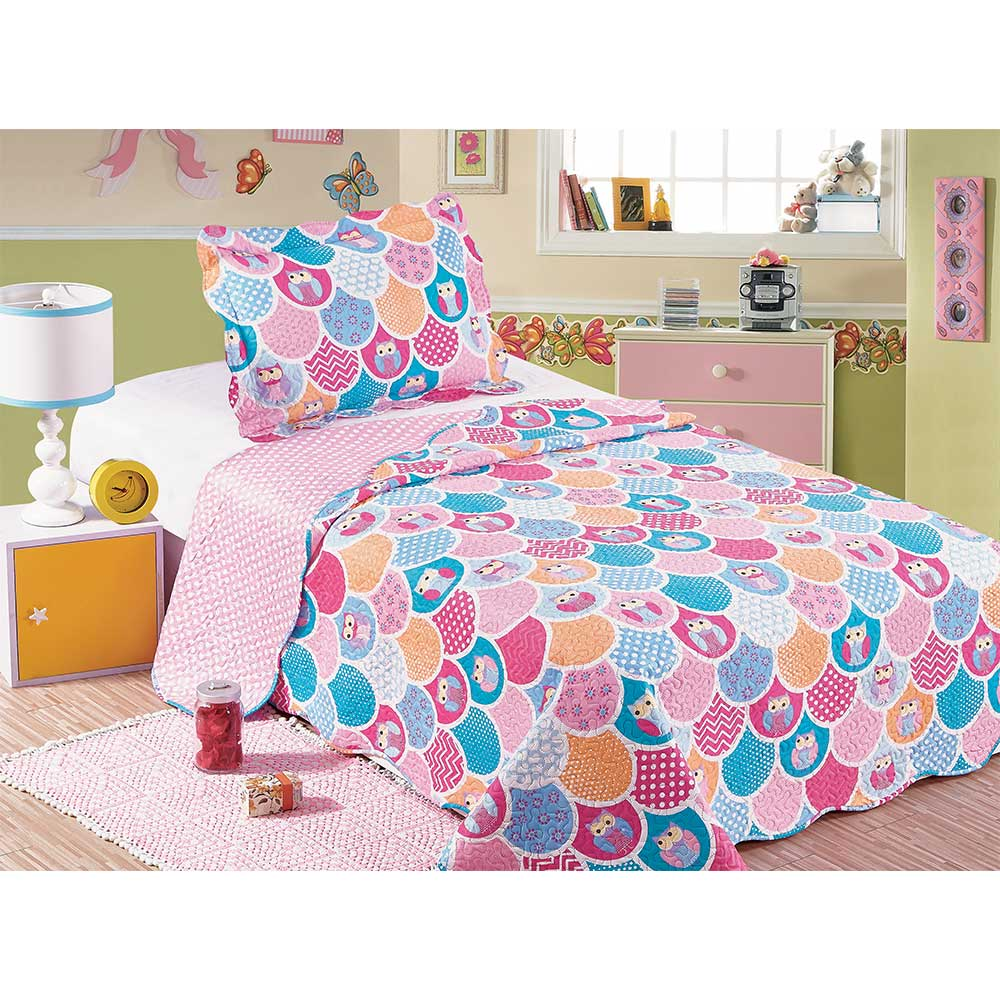 Colcha Evoluition Patchwork Infantil Solteiro 160x230 Owls Camesa Colcha Evoluition Patchwork Infantil Solteiro 160x230 Owls Camesa