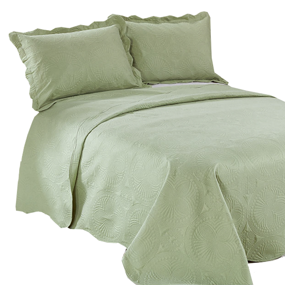 Colcha Trapunto Queen Verde Camesa Colcha Trapunto Queen Verde Camesa