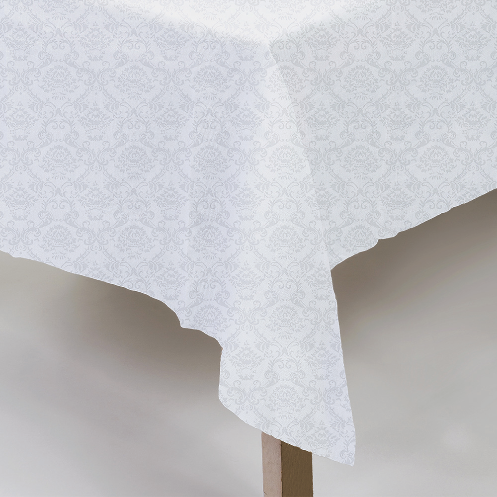Toalha De Mesa Jacquard Neo Classico Arabesco 160x160 Branco Camesa Toalha De Mesa Jacquard Neo Classico Arabesco 160x160 Branco Camesa