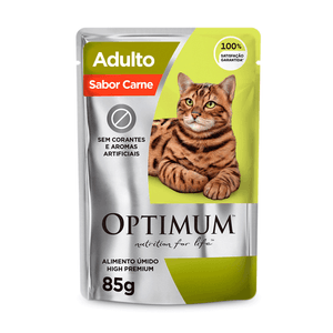 Ração Úmida Optimum Sachê Gatos Adultos Carne - 85 g Ração Úmida Optimum Sachê Gatos Adultos Carne - 85 g