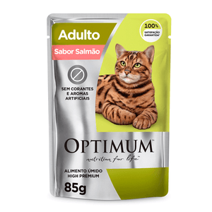 Ração Úmida Optimum Sachê Gatos Adultos Salmão - 85 g Ração Úmida Optimum Sachê Gatos Adultos Salmão - 85 g