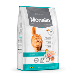 Ração Monello Gatos Adultos Bola de Pelo Frango e Peixe - 10,1 kg