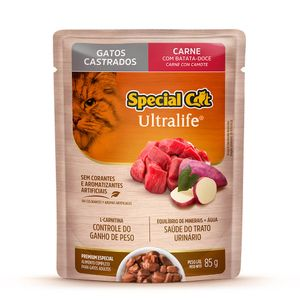 Ração Úmida Special Cat Ultralife Gatos Castrados Carne - 85 g Ração Úmida Special Cat Ultralife Gatos Castrados Carne - 85 g