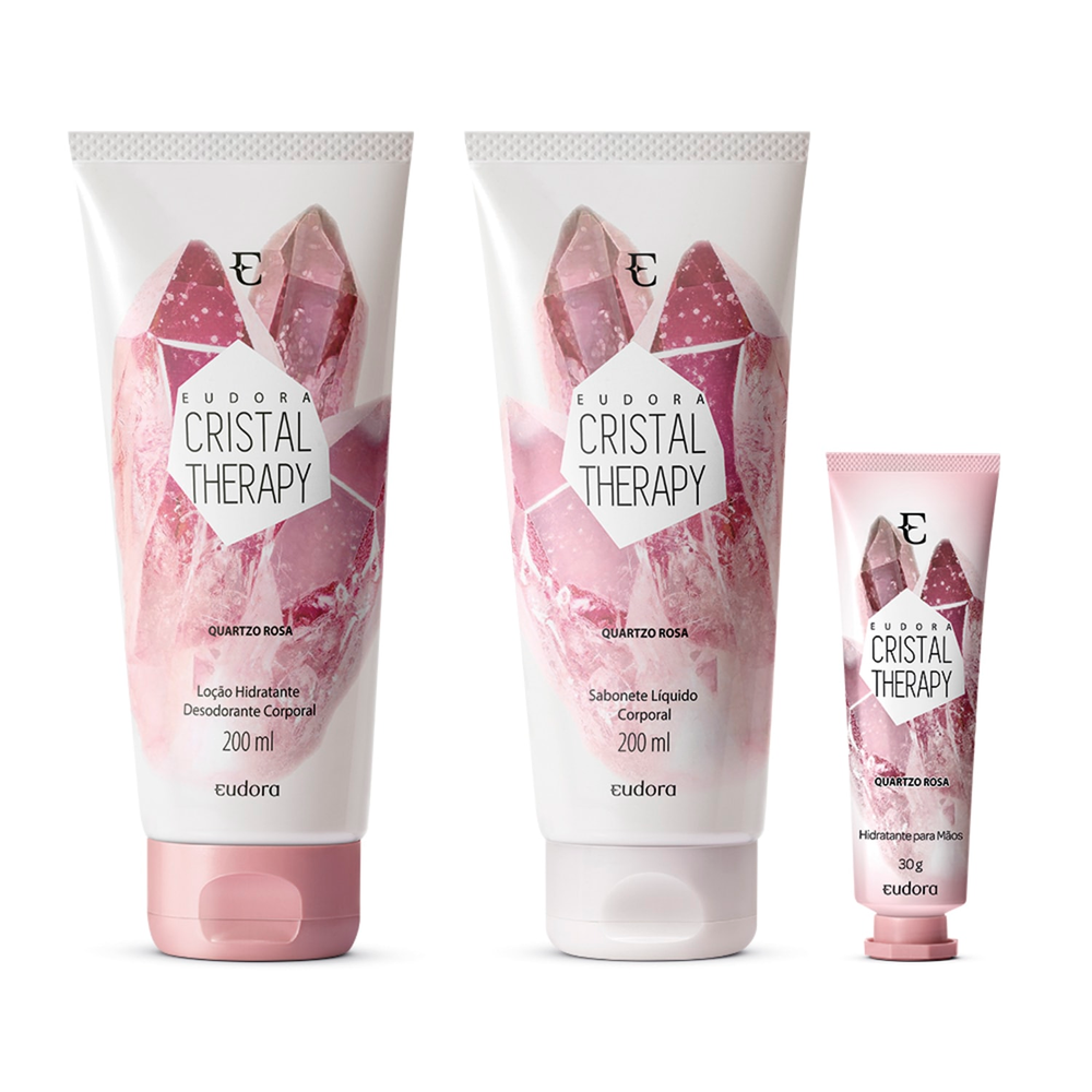 Combo Cristal Therapy: Loção Hidratante + Sabonete Líquido + Creme Mãos Combo Cristal Therapy: Loção Hidratante + Sabonete Líquido + Creme Mãos