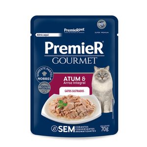 Ração Úmida Premier Gourmet Gatos Castrados Atum e Arroz Integral - 70 g Ração Úmida Premier Gourmet Gatos Castrados Atum e Arroz Integral - 70 g