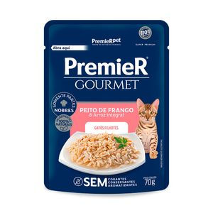 Ração Úmida Premier Gourmet Gatos Filhotes Peito de Frango e Arroz Integral - 70 g Ração Úmida Premier Gourmet Gatos Filhotes Peito de Frango e Arroz Integral - 70 g