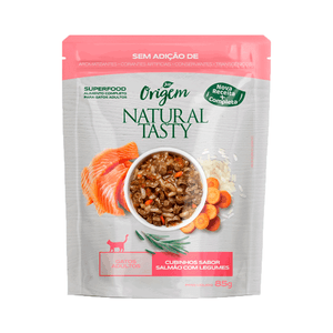 Ração Úmida Origem Natural Tasty Gatos Adultos Salmão com Legumes - 85 g Ração Úmida Origem Natural Tasty Gatos Adultos Salmão com Legumes - 85 g