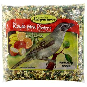 Ração para Pixarro Trinca-Ferro Nutripássaros com Frutas e Jiló - 500 g Ração para Pixarro Trinca-Ferro Nutripássaros com Frutas e Jiló - 500 g