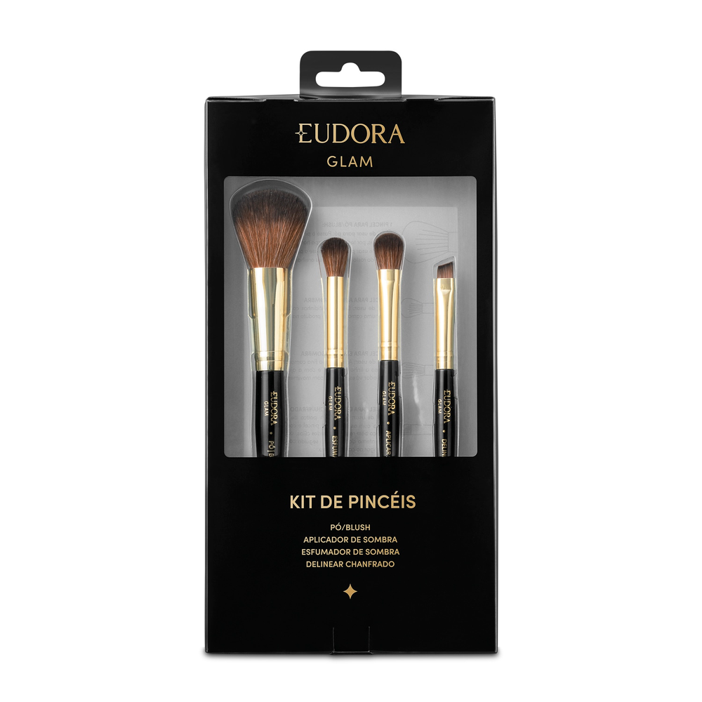 Kit Presente Pincéis Glam (4 itens) Kit Presente Pincéis Glam (4 itens)