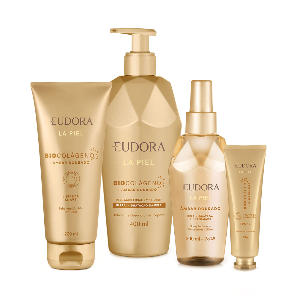 Combo La Piel Âmbar Dourado Com Hidratante Desodorante (4 itens) Combo La Piel Âmbar Dourado Com Hidratante Desodorante (4 itens)