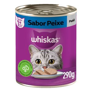 Ração Úmida Whiskas Lata Patê para Gatos Adultos Peixe - 290 g Ração Úmida Whiskas Lata Patê para Gatos Adultos Peixe - 290 g