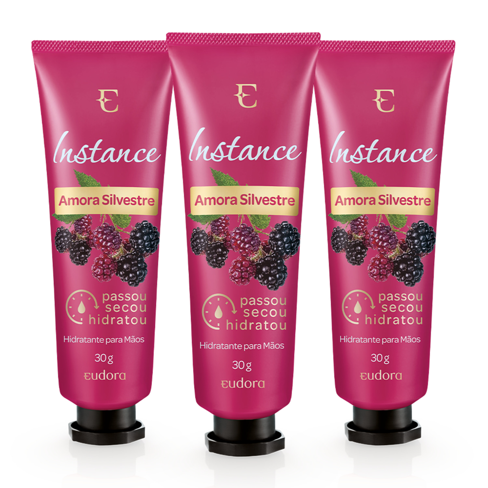 Combo Eudora: Creme para Mãos Instance Amora Silvestre (3 itens) Combo Eudora: Creme para Mãos Instance Amora Silvestre (3 itens)