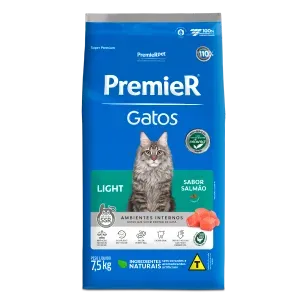 Ração Premier Ambientes Internos Light Gatos Adultos Salmão Ração Premier Ambientes Internos Light Gatos Adultos Salmão