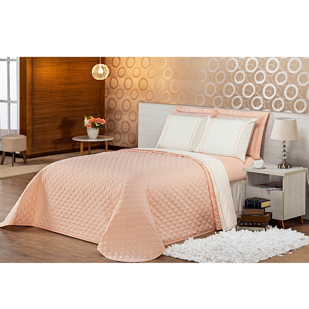 Jogo de Cama Queen Casualle Salmão Casaborda 4 peças Jogo de Cama Queen Casualle Salmão Casaborda 4 peças