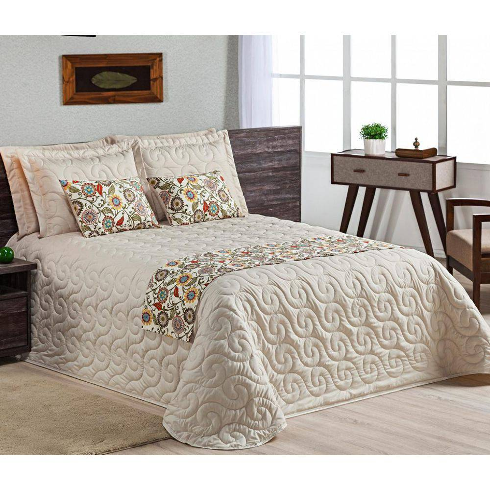 Kit Enxoval King Matelado Provençal Areia Casaborda 8 peças Kit Enxoval King Matelado Provençal Areia Casaborda 8 peças