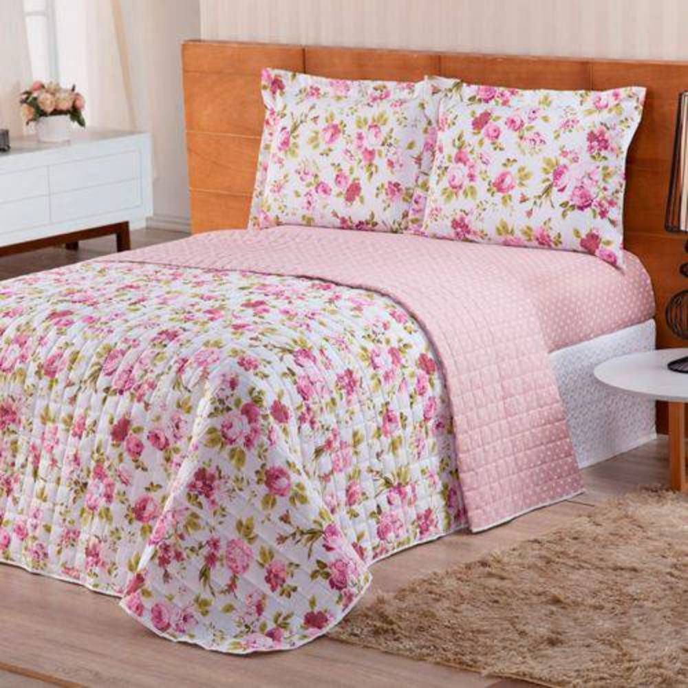 Jogo de Cama Queen 180 fios Estampado Valentina Rosê Casaborda 4 peças Jogo de Cama Queen 180 fios Estampado Valentina Rosê Casaborda 4 peças