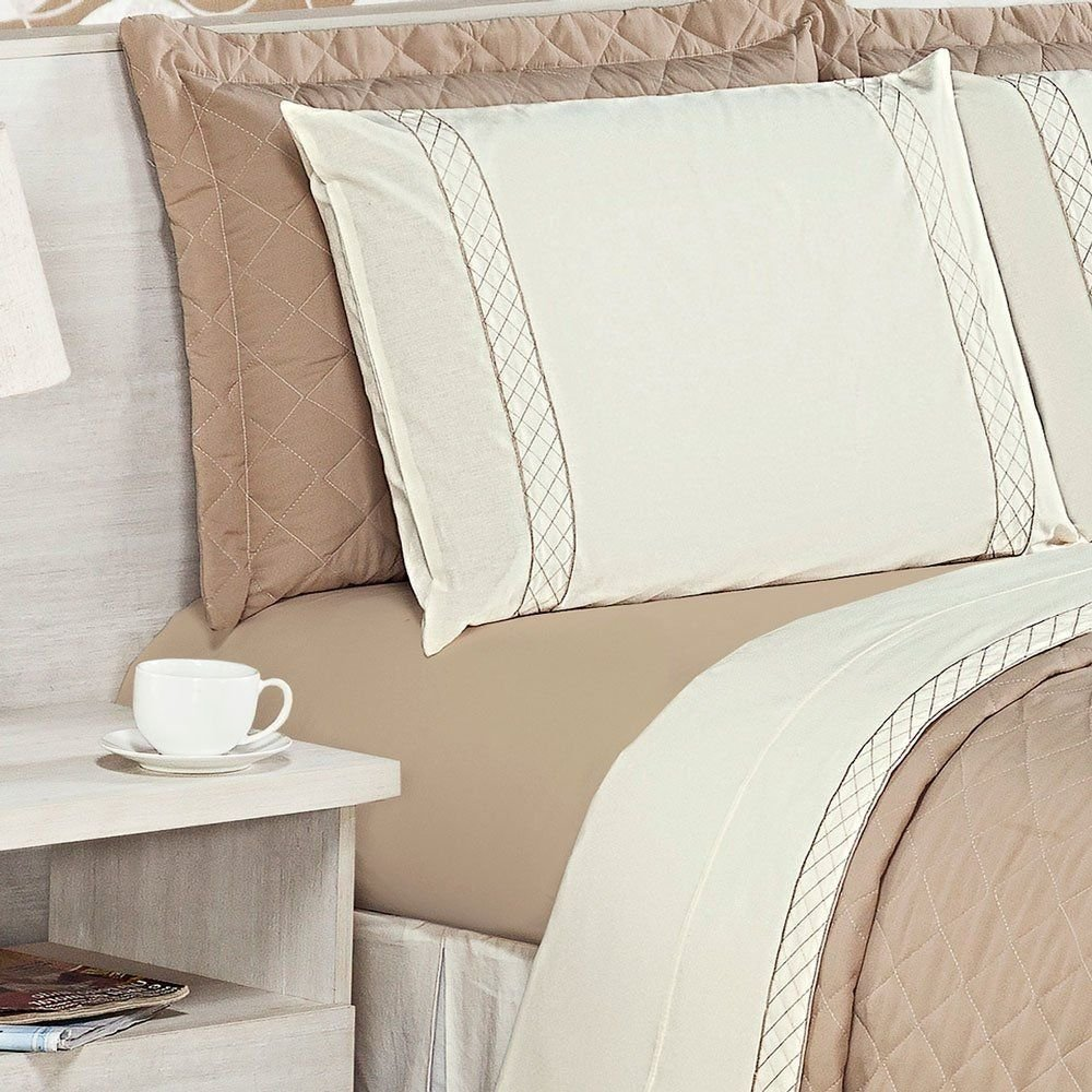 Jogo de Cama Queen Casualle Avelã Casaborda 4 peças Jogo de Cama Queen Casualle Avelã Casaborda 4 peças