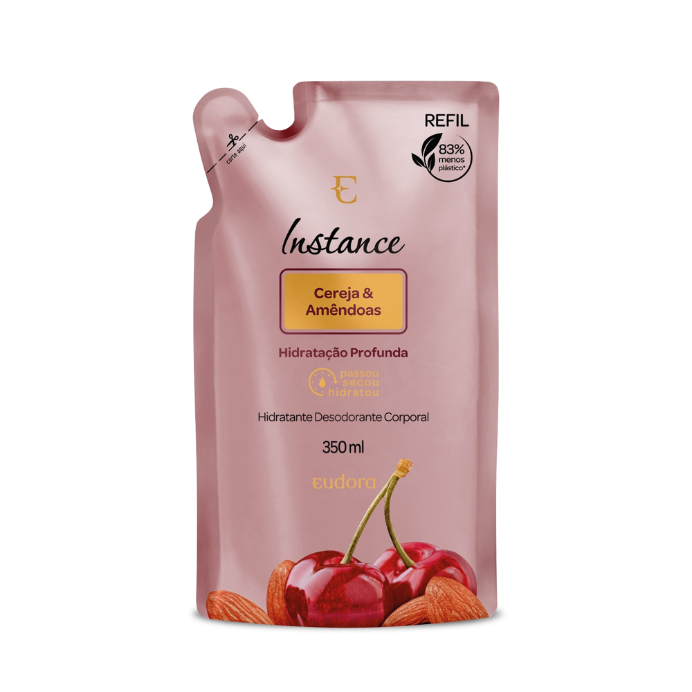 Refil Loção Hidratante Desodorante Corporal Instance Cereja e Amêndoas 350ml