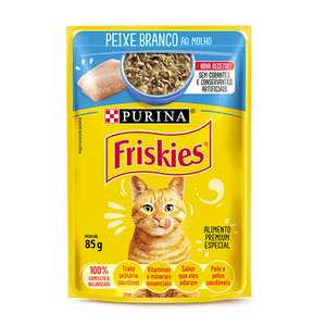 Ração Úmida Friskies Gatos Adultos Peixe Branco ao Molho - 85 g Ração Úmida Friskies Gatos Adultos Peixe Branco ao Molho - 85 g