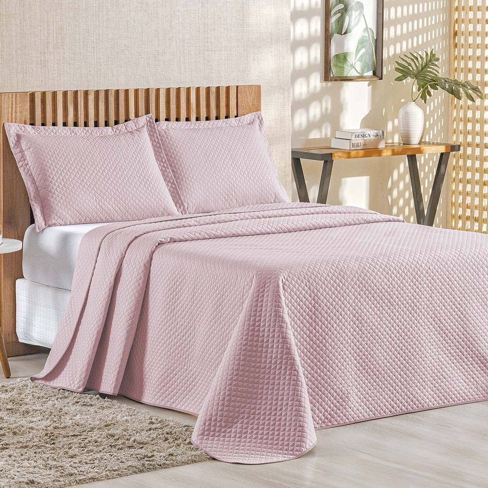 Cobre Leito Queen Bouti Mavie Geométrico Micropercal 180 Fios 3 Peças - Rose Cobre Leito Queen Bouti Mavie Geométrico Micropercal 180 Fios 3 Peças - Rose