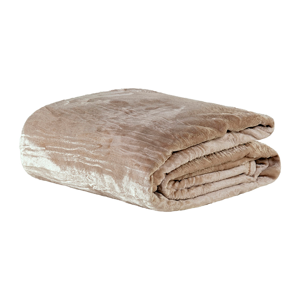 Manta Cobertor Queen Siberia Flannel Microfibra - Sand Bege Manta Cobertor Queen Siberia Flannel Microfibra - Sand Bege