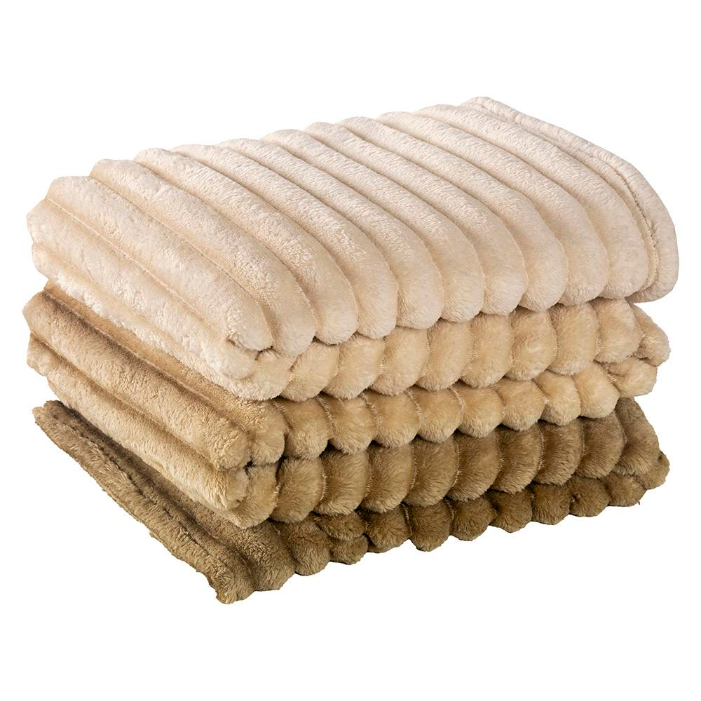 Cobertor Queen Fluffy Manta Flannel Ultrasoft - Gold Bege Cobertor Queen Fluffy Manta Flannel Ultrasoft - Gold Bege