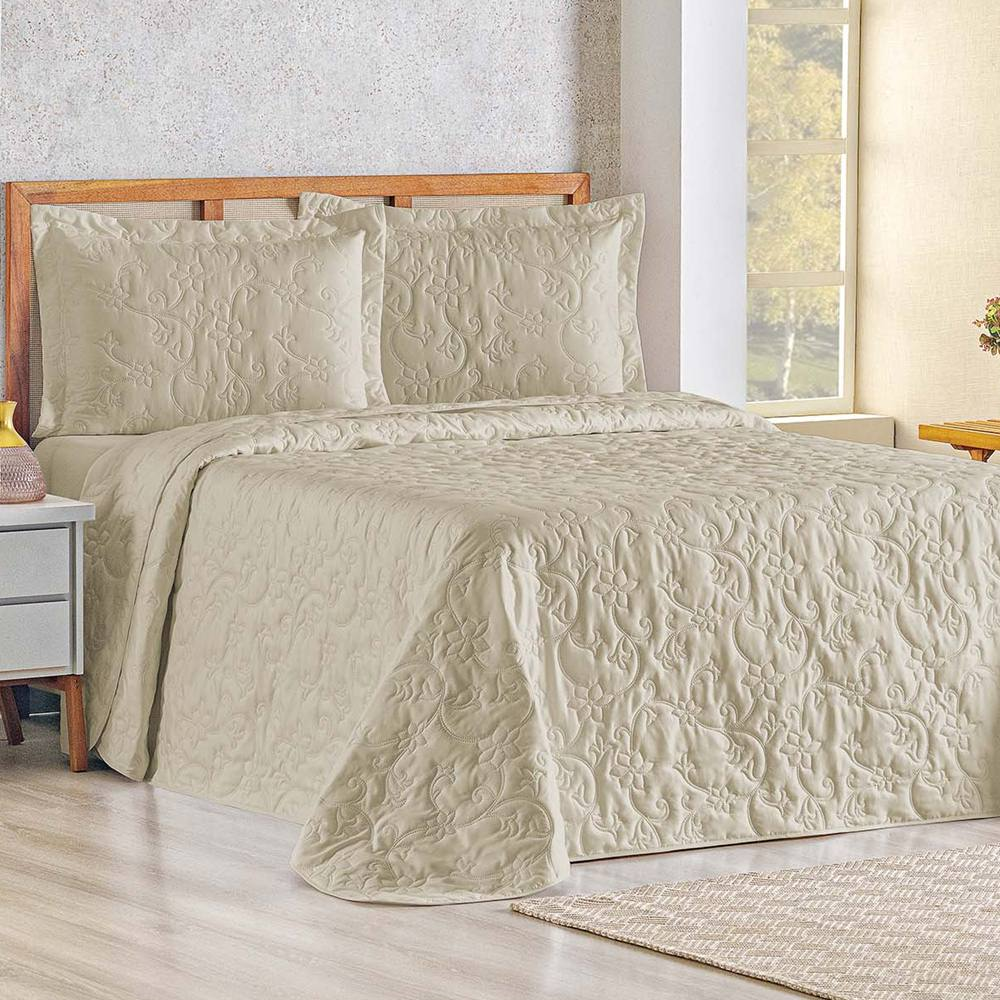 Cobre Leito Queen Bouti Mavie Floral Micropercal 180 Fios 3 Peças - Caqui Cobre Leito Queen Bouti Mavie Floral Micropercal 180 Fios 3 Peças - Caqui