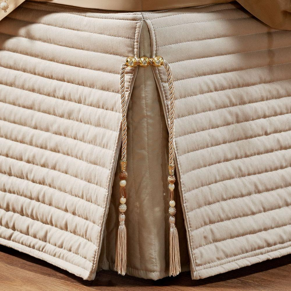 Saia Para Cama Box King Dual 1 Peça Matelada - Bege Saia Para Cama Box King Dual 1 Peça Matelada - Bege