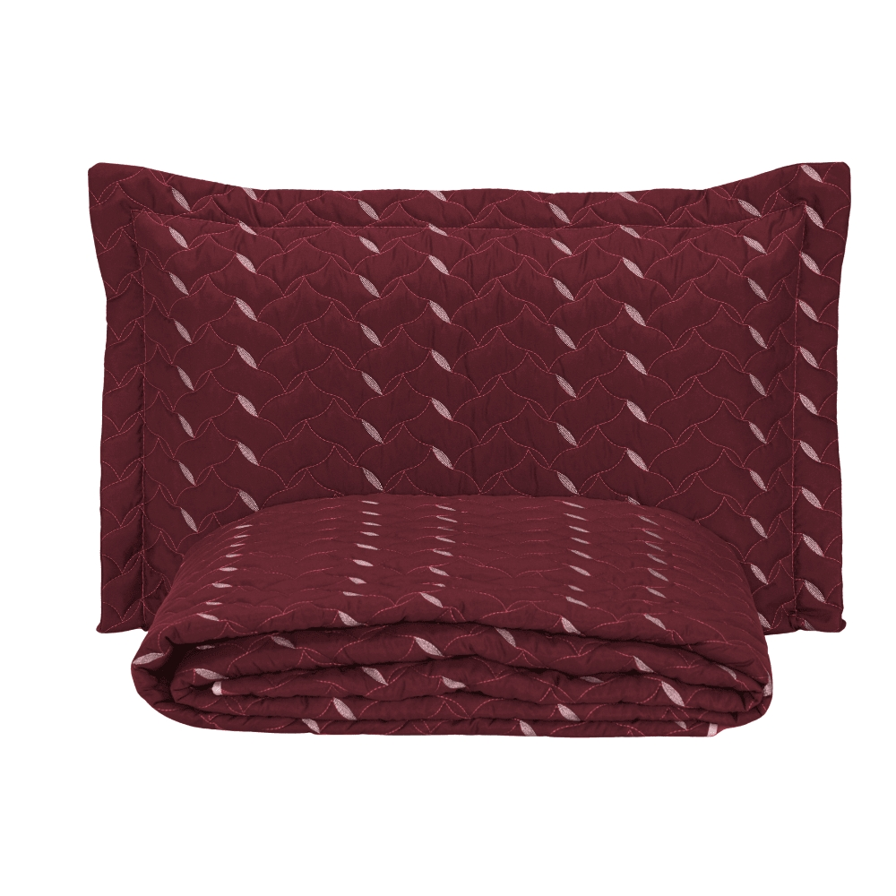 Cobre Leito Solteiro Heitor Bordado Hipercal 400 Fios 2 Peças - Vermelho Marsala Cobre Leito Solteiro Heitor Bordado Hipercal 400 Fios 2 Peças - Vermelho Marsala