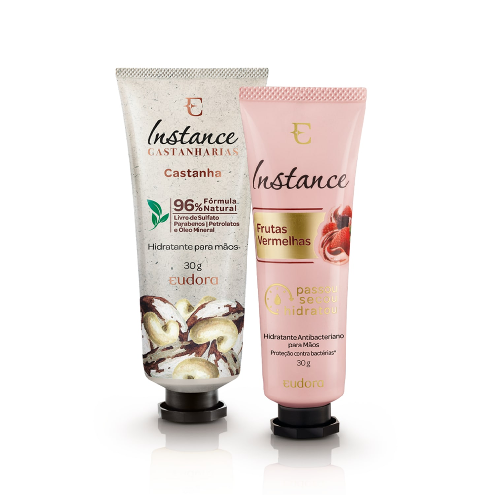 Combo Creme para Mãos Instance: Frutas Vermelhas + Castanha Combo Creme para Mãos Instance: Frutas Vermelhas + Castanha