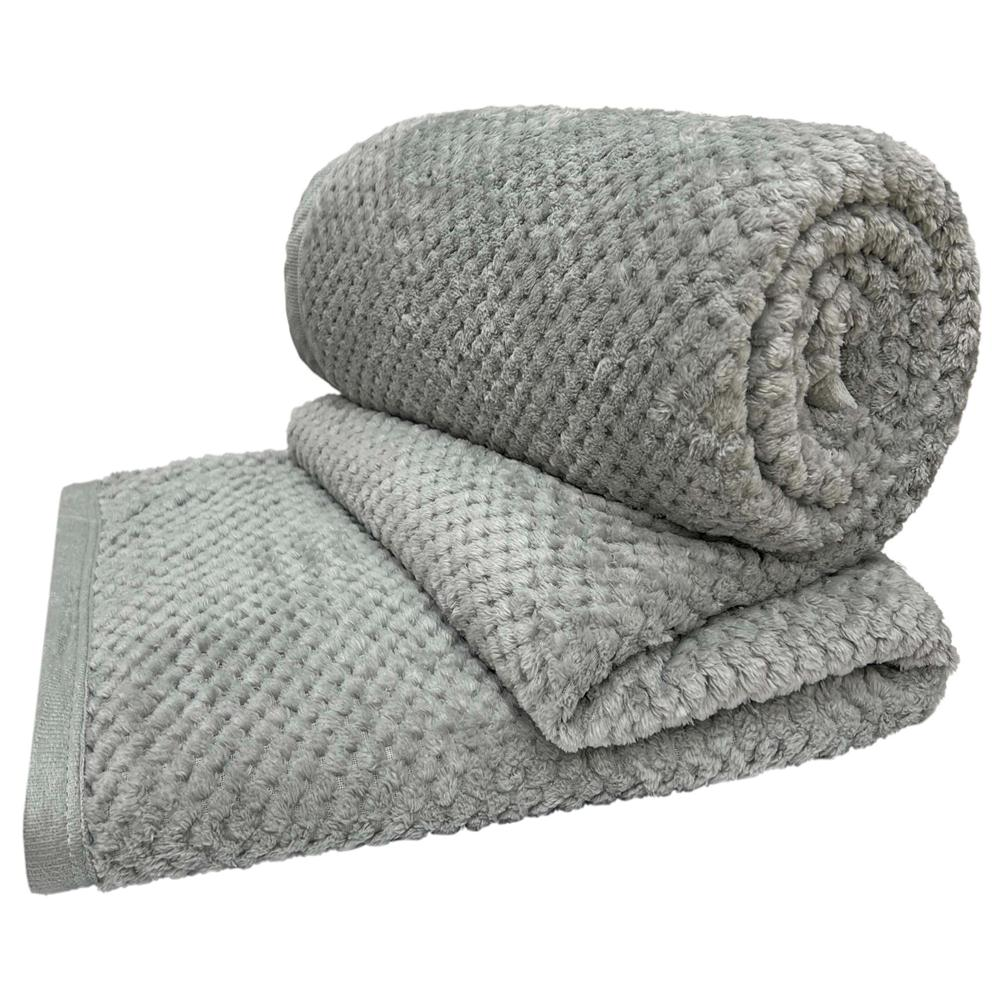 Cobertor Queen Popcorn Manta Flannel Extra Macia - Cinza Cobertor Queen Popcorn Manta Flannel Extra Macia - Cinza