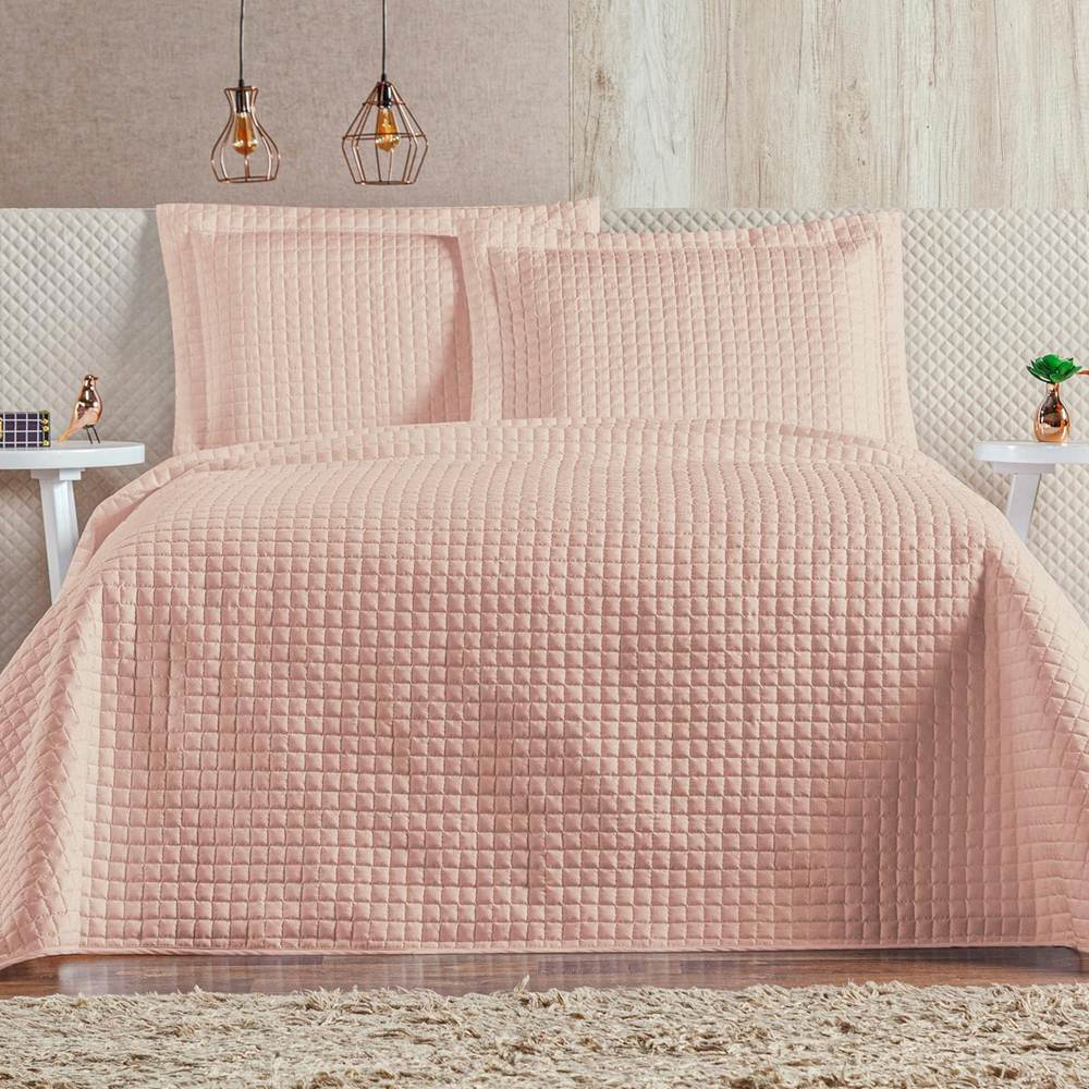 Cobre Leito Queen Plata Percal 200 Fios 3 Peças - Rosa Cobre Leito Queen Plata Percal 200 Fios 3 Peças - Rosa