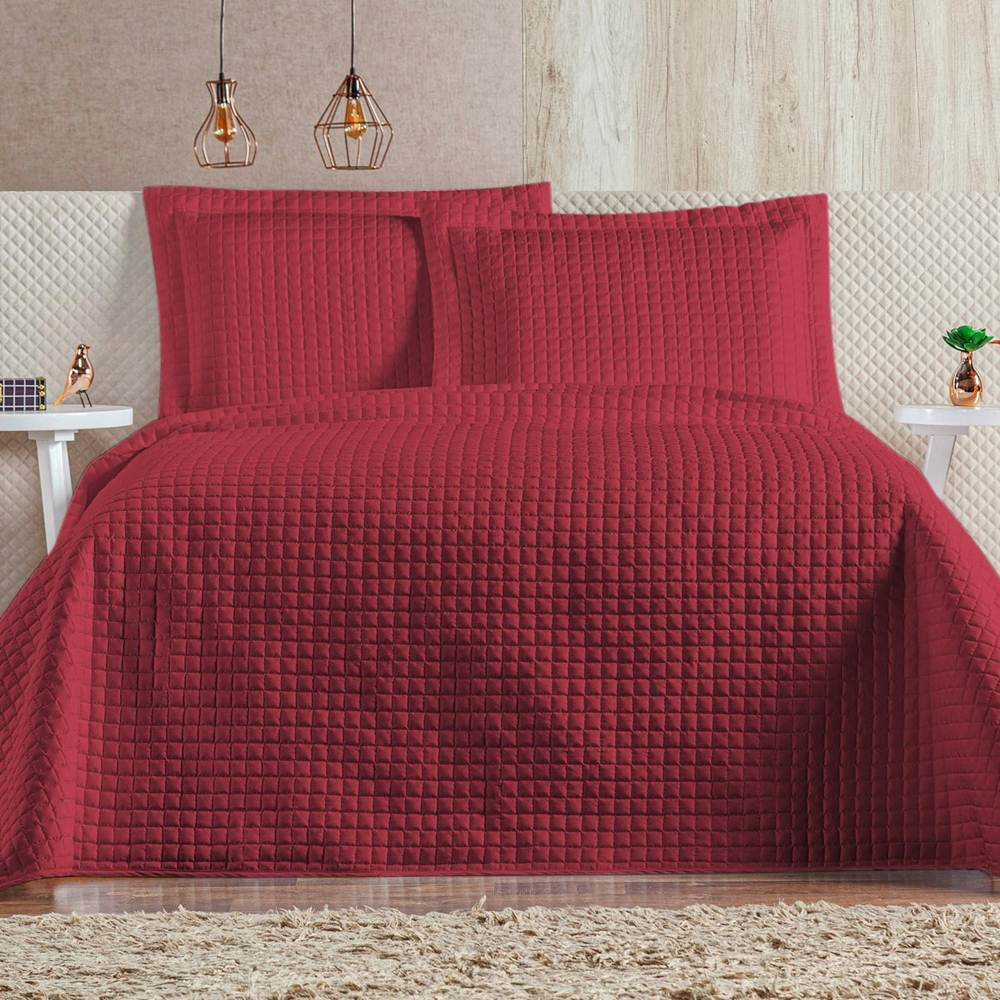 Cobre Leito Queen Plata Percal 200 Fios 3 Peças - Vermelho Cobre Leito Queen Plata Percal 200 Fios 3 Peças - Vermelho