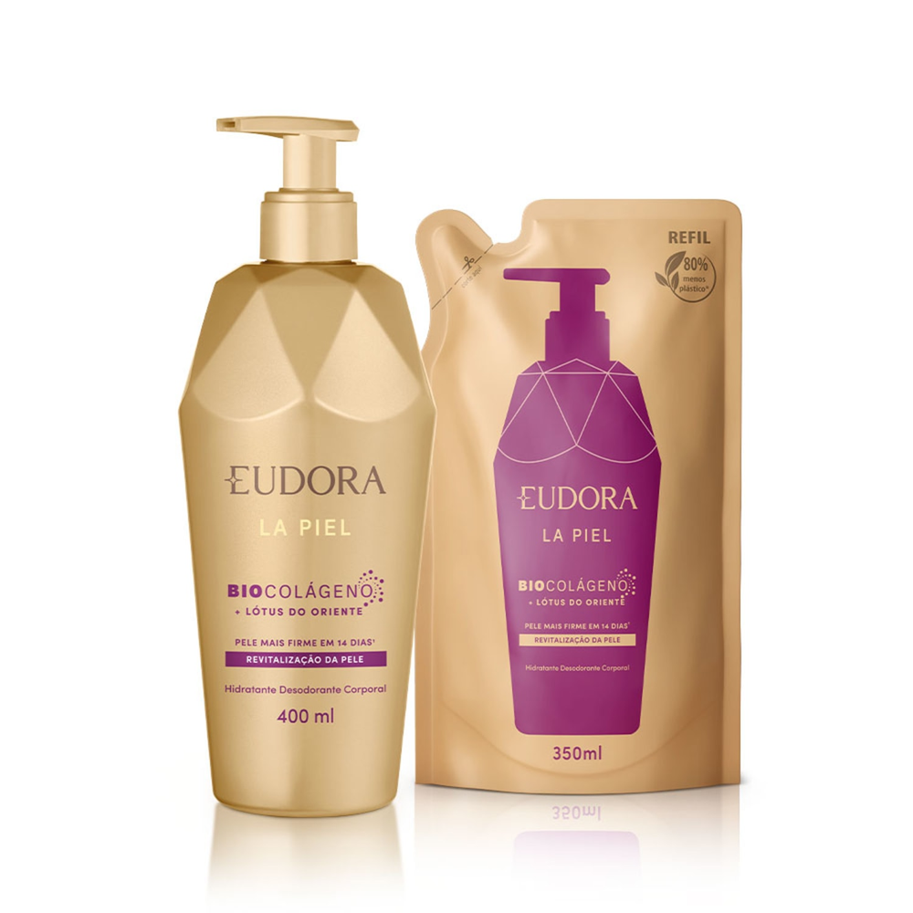 Combo La Piel Lótus do Oriente: Hidratante Desodorante Corporal 400ml + Refil Hidratante Desodorante Corporal 350ml Combo La Piel Lótus do Oriente: Hidratante Desodorante Corporal 400ml + Refil Hidratante Desodorante Corporal 350ml